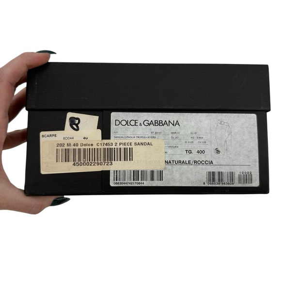 Dolce Gabbana Raffia Snakeskin Jeweled Block Heel Sandals Designer EU 40 US 10 - Picture 13 of 15